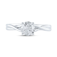 Load image into Gallery viewer, 14kt White Gold Round Diamond Solitaire Bridal Wedding Engagement Ring 1 Cttw
