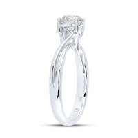 Load image into Gallery viewer, 14kt White Gold Round Diamond Solitaire Bridal Wedding Engagement Ring 1 Cttw
