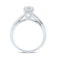 Load image into Gallery viewer, 14kt White Gold Round Diamond Solitaire Bridal Wedding Engagement Ring 1 Cttw
