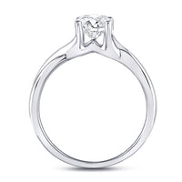 Load image into Gallery viewer, 14kt White Gold Womens Round Diamond Solitaire Bridal Wedding Engagement Ring 1/2 Cttw

