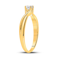 Load image into Gallery viewer, 14kt Yellow Gold Womens Round Diamond Solitaire Bridal Wedding Engagement Ring 1/4 Cttw
