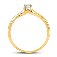 Load image into Gallery viewer, 14kt Yellow Gold Womens Round Diamond Solitaire Bridal Wedding Engagement Ring 1/4 Cttw
