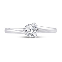 Load image into Gallery viewer, 14kt White Gold Womens Round Diamond Solitaire Bridal Wedding Engagement Ring 1/2 Cttw
