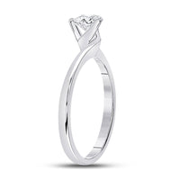 Load image into Gallery viewer, 14kt White Gold Womens Round Diamond Solitaire Bridal Wedding Engagement Ring 1/2 Cttw
