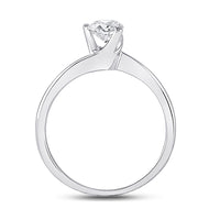 Load image into Gallery viewer, 14kt White Gold Womens Round Diamond Solitaire Bridal Wedding Engagement Ring 1/2 Cttw
