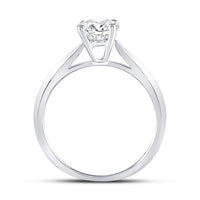 Load image into Gallery viewer, 14kt White Gold Womens Round Diamond Solitaire Bridal Wedding Engagement Ring 3/4 Cttw
