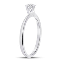 Load image into Gallery viewer, 14kt White Gold Womens Round Diamond Solitaire Bridal Wedding Engagement Ring 1/4 Cttw
