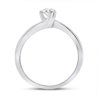 Load image into Gallery viewer, 14kt White Gold Womens Round Diamond Solitaire Bridal Wedding Engagement Ring 1/4 Cttw

