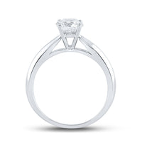 Load image into Gallery viewer, 14kt White Gold Round Diamond Solitaire Bridal Wedding Engagement Ring 1 Cttw
