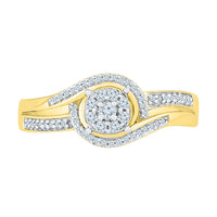 Load image into Gallery viewer, 10kt Yellow Gold Womens Round Diamond Solitaire Promise Ring 1/5 Cttw
