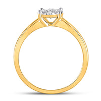 Load image into Gallery viewer, 10kt Yellow Gold Womens Round Diamond Flower Cluster Ring 1/3 Cttw
