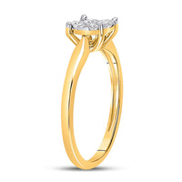 Load image into Gallery viewer, 10kt Yellow Gold Womens Round Diamond Flower Cluster Ring 1/3 Cttw
