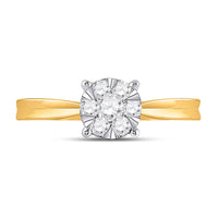 Load image into Gallery viewer, 10kt Yellow Gold Womens Round Diamond Flower Cluster Ring 1/3 Cttw
