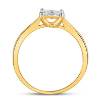 Load image into Gallery viewer, 10kt Yellow Gold Womens Round Diamond Flower Cluster Ring 1/3 Cttw
