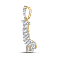 Load image into Gallery viewer, 10kt Yellow Gold Mens Round Diamond L Drip Letter Charm Pendant 2-1/4 Cttw
