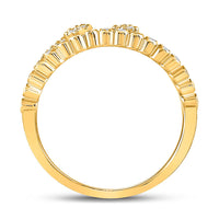 Load image into Gallery viewer, 10kt Yellow Gold Womens Round Diamond Bisected Modern Fashion Ring 1/4 Cttw
