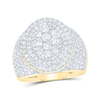 Load image into Gallery viewer, 10kt Yellow Gold Mens Round Diamond Statement Cluster Ring 2-1/2 Cttw
