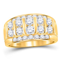 Load image into Gallery viewer, 14kt Yellow Gold Mens Round Diamond Wedding Band Ring 3 Cttw
