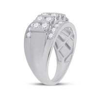 Load image into Gallery viewer, 14kt White Gold Mens Round Diamond Channel-Set Band Ring 3 Cttw
