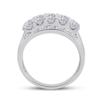 Load image into Gallery viewer, 14kt White Gold Mens Round Diamond Channel-Set Band Ring 3 Cttw
