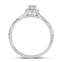 Load image into Gallery viewer, 14kt White Gold Oval Diamond Halo Bridal Wedding Engagement Ring 5/8 Cttw
