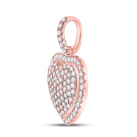 Load image into Gallery viewer, 14kt Rose Gold Womens Round Diamond Heart Pendant 1 Cttw

