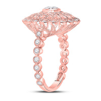 Load image into Gallery viewer, 14kt Rose Gold Round Diamond Solitaire Bridal Wedding Engagement Ring 1 Cttw
