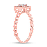 Load image into Gallery viewer, 10kt Rose Gold Womens Round Diamond Square Cluster Ring 1/4 Cttw

