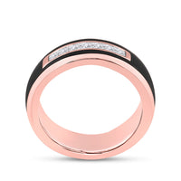 Load image into Gallery viewer, 14kt Rose Gold Mens Princess Diamond Band Ring 1/2 Cttw
