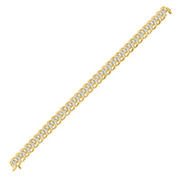 Load image into Gallery viewer, 14kt Yellow Gold Womens Baguette Diamond Tennis Bracelet 2-1/3 Cttw
