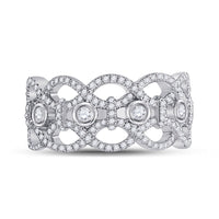 Load image into Gallery viewer, 14kt White Gold Womens Round Diamond Woven Fashion Ring 5/8 Cttw
