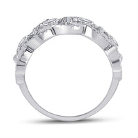 Load image into Gallery viewer, 14kt White Gold Womens Round Diamond Woven Fashion Ring 5/8 Cttw
