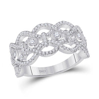 Load image into Gallery viewer, 14kt White Gold Womens Round Diamond Woven Fashion Ring 5/8 Cttw
