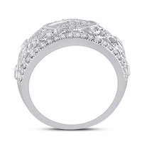 Load image into Gallery viewer, 14kt White Gold Womens Round Diamond Filigree Fashion Ring 3/4 Cttw
