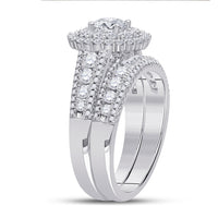 Load image into Gallery viewer, 14kt White Gold Round Diamond Bridal Wedding Ring Band Set 2 Cttw
