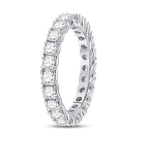 Load image into Gallery viewer, 14kt White Gold Womens Round Diamond Eternity Wedding Band 2 Cttw

