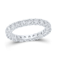 Load image into Gallery viewer, 14kt White Gold Womens Round Diamond Eternity Wedding Band 2 Cttw
