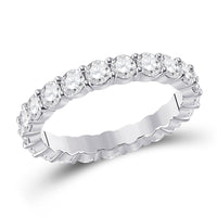 Load image into Gallery viewer, 14kt White Gold Womens Round Diamond Classic Eternity Ring 2-1/3 Cttw

