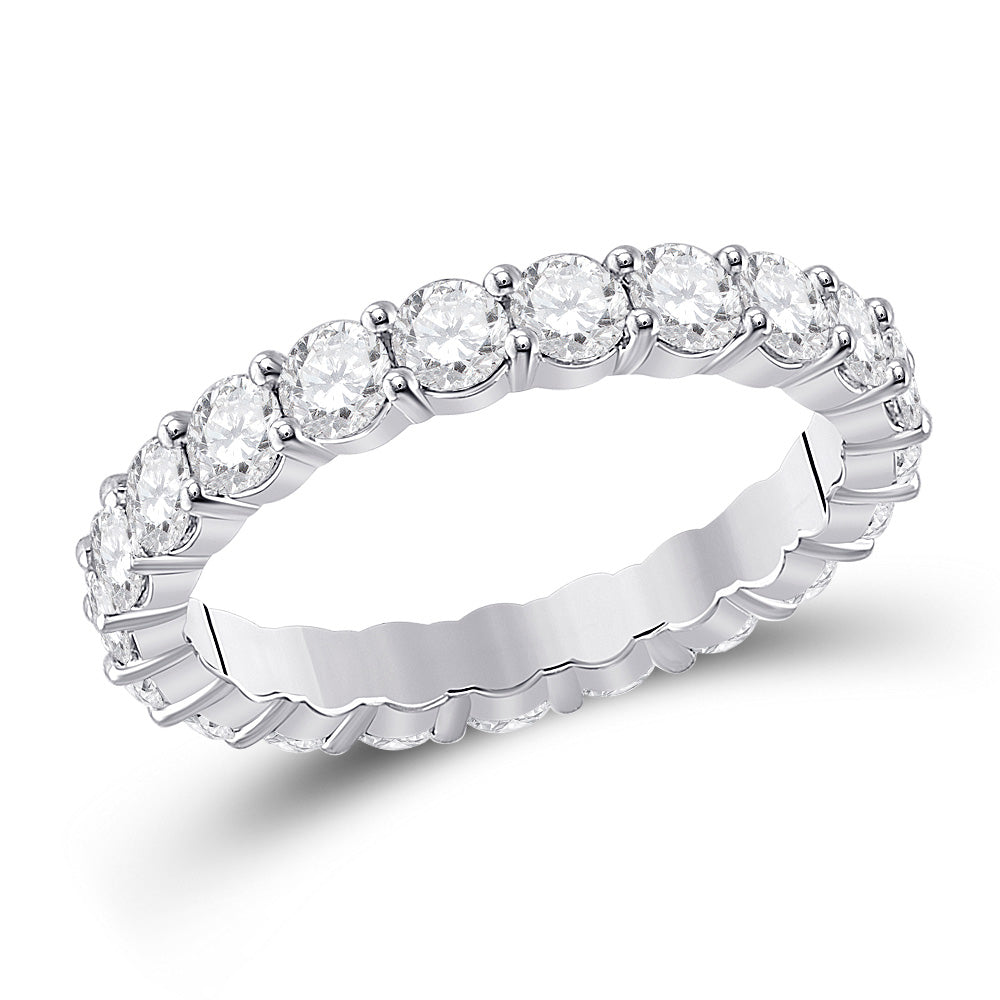 14kt White Gold Womens Round Diamond Classic Eternity Ring 2-1/3 Cttw