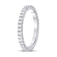Load image into Gallery viewer, 14kt White Gold Womens Round Diamond Eternity Wedding Band 1/2 Cttw
