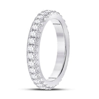Load image into Gallery viewer, 14kt White Gold Womens Round Diamond Eternity Wedding Band 1 Cttw
