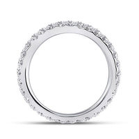 Load image into Gallery viewer, 14kt White Gold Womens Round Diamond Eternity Wedding Band 1 Cttw
