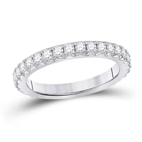 Load image into Gallery viewer, 14kt White Gold Womens Round Diamond Eternity Wedding Band 1 Cttw
