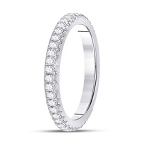Load image into Gallery viewer, 14kt White Gold Womens Round Diamond Eternity Wedding Band 5/8 Cttw
