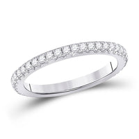 Load image into Gallery viewer, 14kt White Gold Womens Round Diamond Eternity Wedding Band 5/8 Cttw
