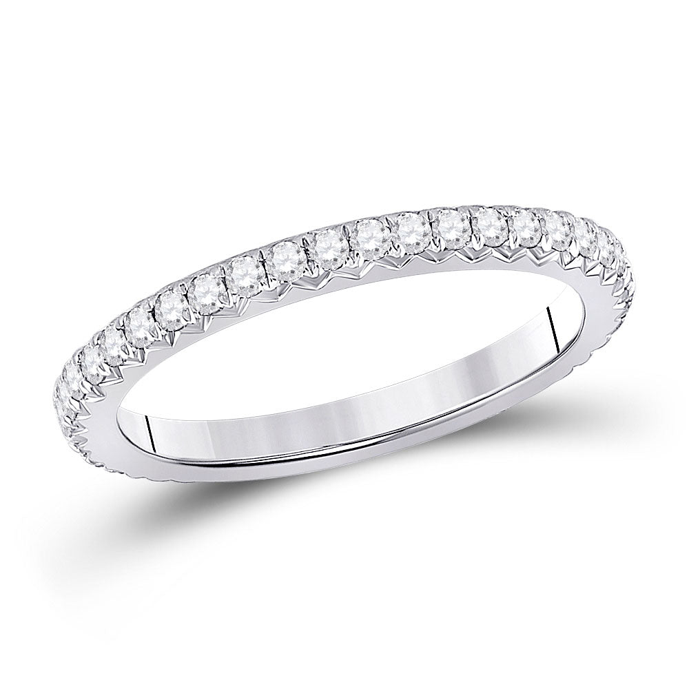 14kt White Gold Womens Round Diamond Eternity Wedding Band 5/8 Cttw