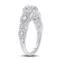 Load image into Gallery viewer, 14kt White Gold Oval Diamond Halo Bridal Wedding Engagement Ring 1 Cttw
