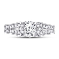 Load image into Gallery viewer, 14kt White Gold Oval Diamond Solitaire Bridal Wedding Engagement Ring 1-1/2 Cttw
