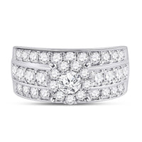 Load image into Gallery viewer, 14kt White Gold Round Diamond Halo Bridal Wedding Engagement Ring 2 Cttw

