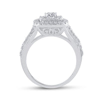 Load image into Gallery viewer, 14kt White Gold Round Diamond Bridal Wedding Ring Band Set 1-1/2 Cttw
